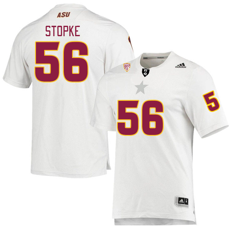 Men #56 Isaac Stopke Arizona State Sun Devils College Football Jerseys Stitched Sale-White - Click Image to Close